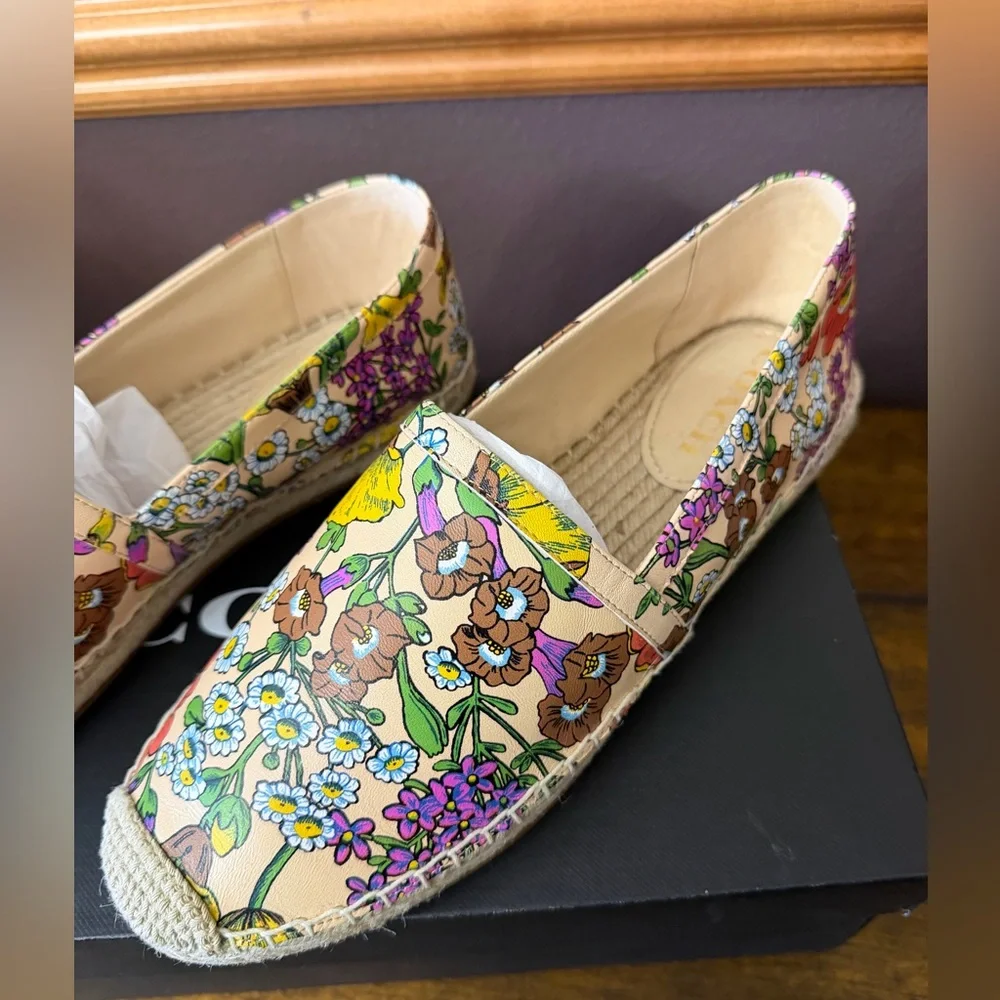✨NIB - Coach Women’s Collins Floral Printed Leather Espadrille Flats✨ - Picture 6 of 9